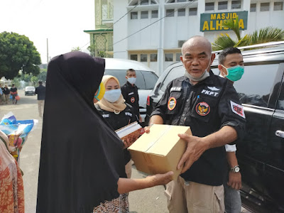 Forum Koordinasi Pencegahan Teroris (FKPT) Provinsi Lampung, berikan bantuan Sembako dan Masker