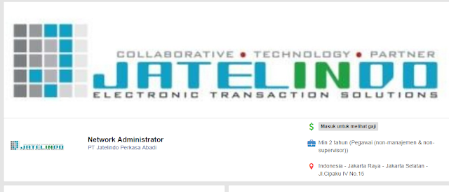Lowongan kerja terbaru habis Lebaran bulan depan 2016 dibutuhkan IT Support ADminstrator id PT Jatelindo Perkasa Abadi