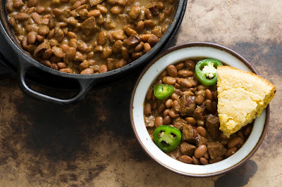 peppery pinto  beans and sausage