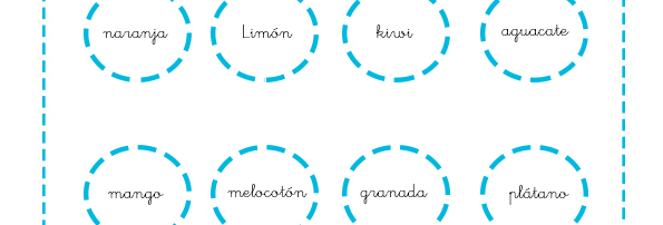 Fichas de frutas para imprimir