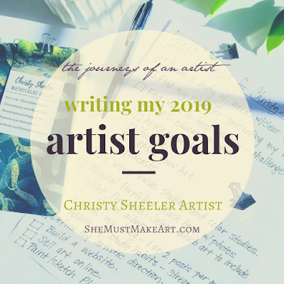Blog post title graphic: Writing My 2019 Artist Goals