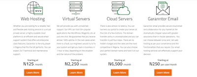 cost of hosting website in nigeria at garanntor
