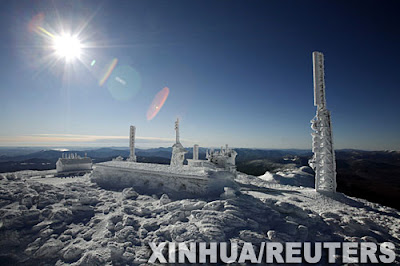 Frost Covers Mount Washington Observatory 