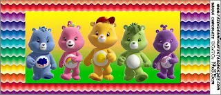 Care Bears with Rainbow Free Printable Candy Bar Labels.