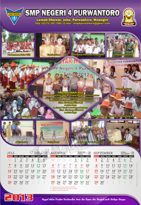 Desain Kalender 2013 Desain Kalender, Desain Kalender 3 Bulanan, Kalender 2013, Kalender 3 Bulan, Kalender 4 Lembar, Desain Kalender 4 Lembar,  Desain kalender sekolah, kalender sekolah, kalender SMP Negeri 4 Purwantoro, desain kalender smp