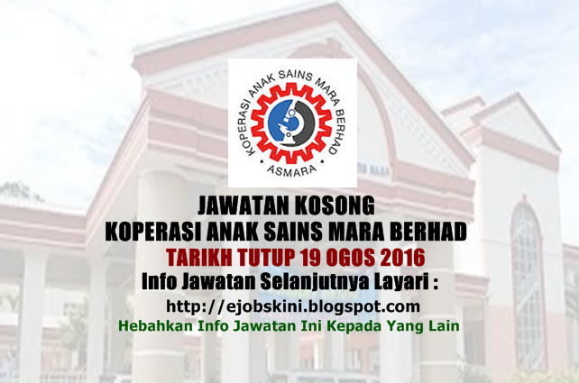 jawatan kosong di koperasi sains mara berhad