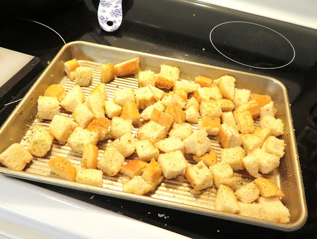 making croutons