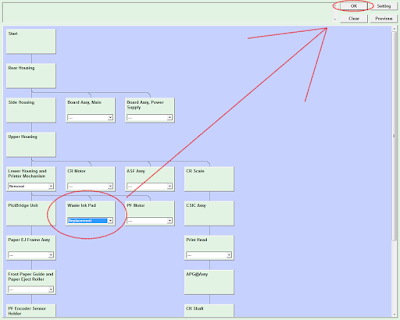waste ink pad and then click ok top right