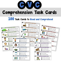 CVC Comprehension Task Cards