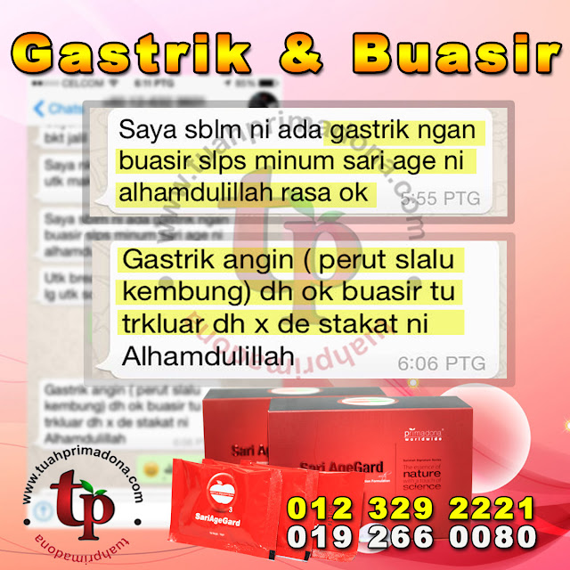 Testimoni Masalah buasir gastrik SARI AGEGARD