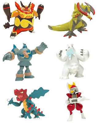 Pokemon Pose Figures W Emboar Haxorus Beartic Golurk Druddigon Bisharp TTA