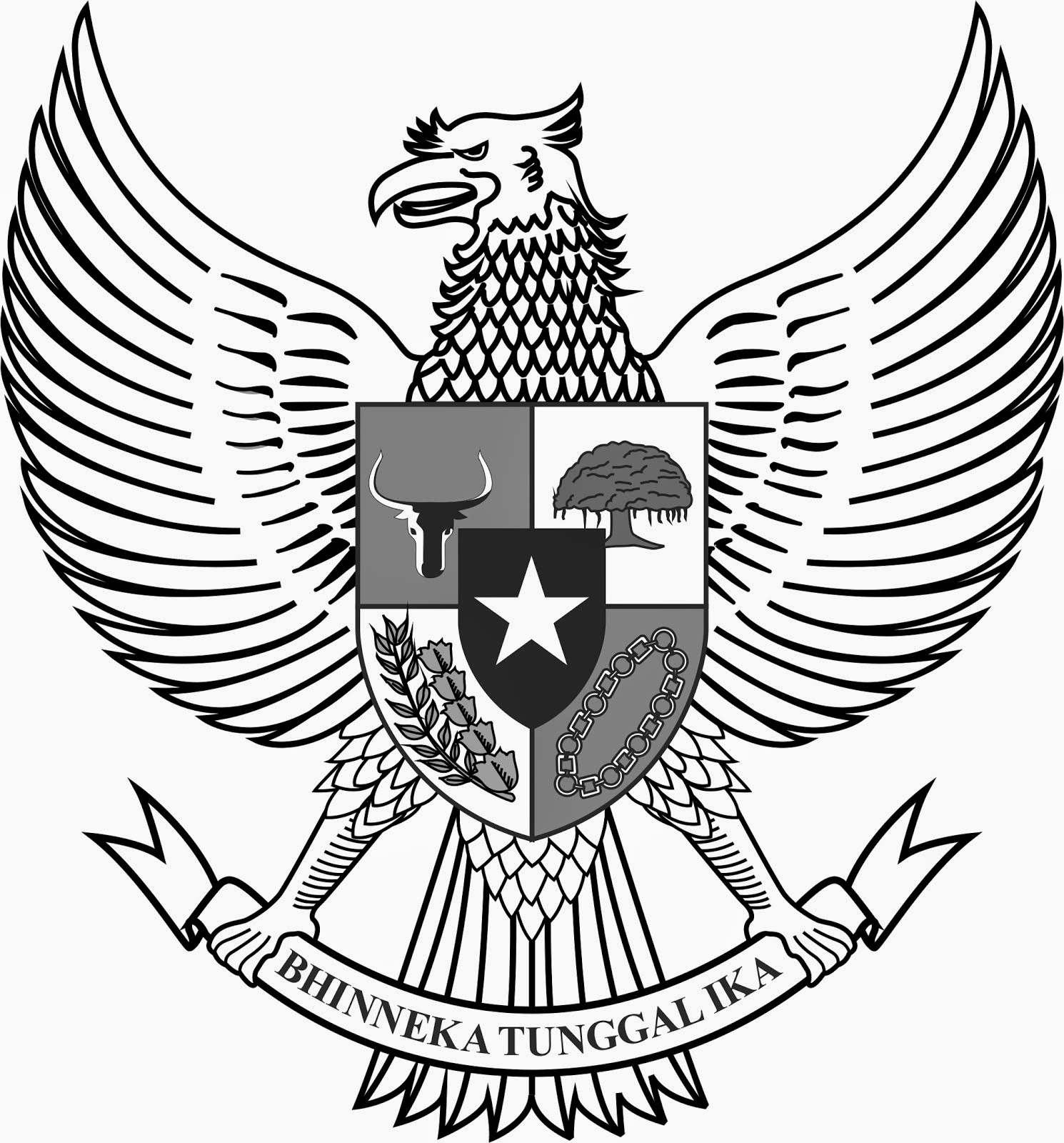 Logo Lambang Garuda  Hitam  Putih  BW Cari Logo