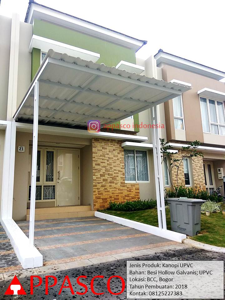 Kanopi Minimalis Besi Galvanis Atap UPVC di BCC Bogor desain rumah