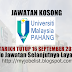 Jawatan Kosong di Universiti Malaysia Pahang (UMP) - 16 September 2016