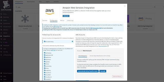 데이터독(Datadog)에서 AWS 연동하기