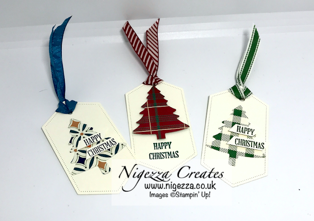 Nigezza Creates with Stampin' Up! & Pine Tree punch & Stitched Nested Label Dies