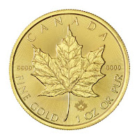 a picture of 1 oz Canada Maple leaf Gold Bullion