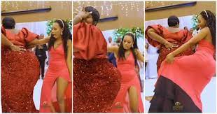  Wedding Guests Lose Focus as Plus-Size Lady with Soft Body Whines Waist Like Rubber, Video Causes Stir 