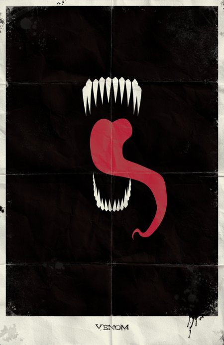 marko manev ilustração poster minimalista super heróis marvel Venom