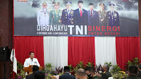 Gubernur Arinal dan  Forkopimda Ikuti Upacara HUT TNI ke-75 secara Virtual Bersama Presiden 
