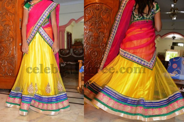 Multiple Colors Bright Half Saree