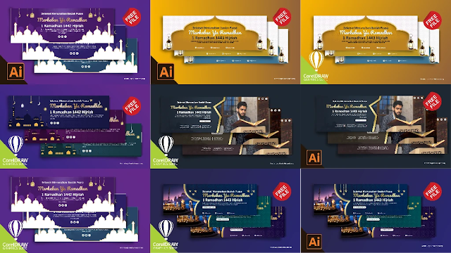 Free Spanduk :  Download 5 Banner Ramadhan 1442 Illustrator Dan Coreldraw Gratis