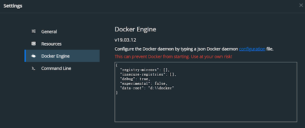 docker disk setting