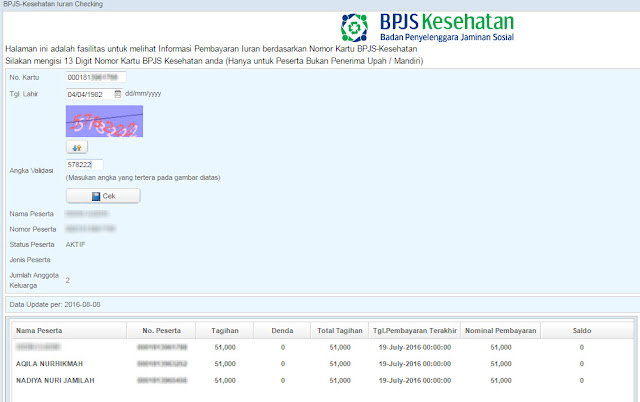 cek tagihan bpjs secara online