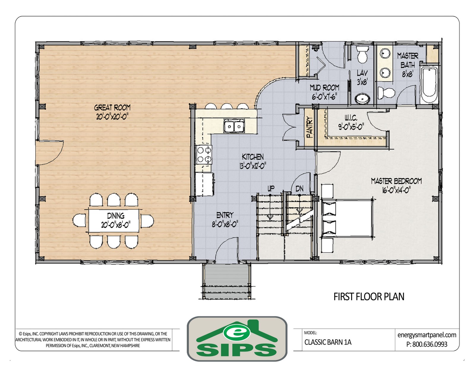 Example of open concept barn home plan. The main living areas are open ...