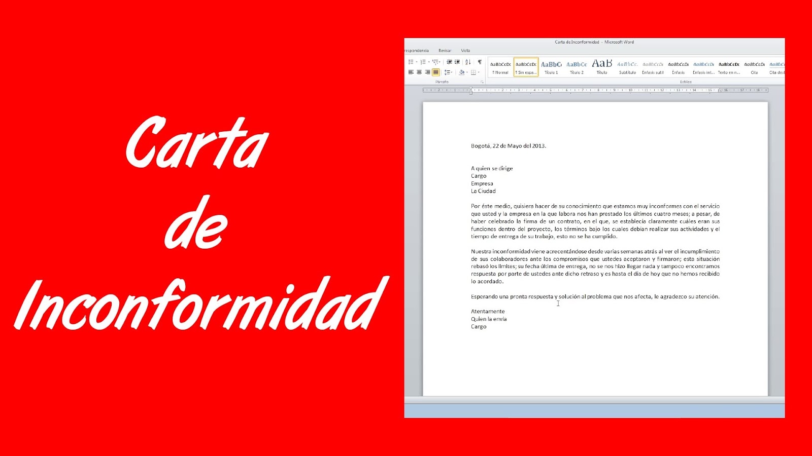 Carta para reclamar a empresas - Reclamaciones Personalizadas