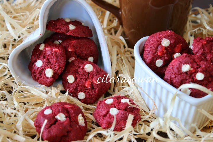 Biskut Red Velvet White Chocolate Chips Cookies ~ Resepi 