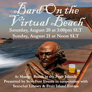 Here Ye, Here Ye . . . Actors, Performers, and Devotees of the Bard of Avon! (bard on the beach poster copy)