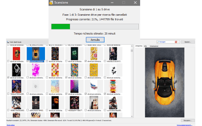 Recuva screenshot, recupero file cancellati dal pc