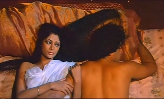 Simi Garewal in bed
