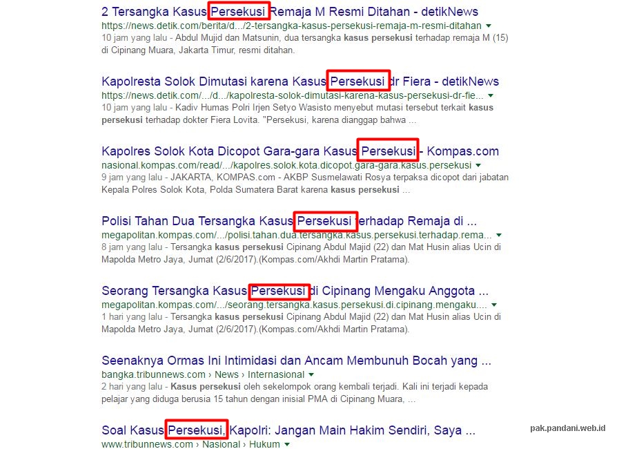 Pengertian Persekusi Blog Pak Pandani