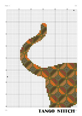 Cat embroidery 3D ornament silhouette simple cross stitch pattern - Tango Stitch