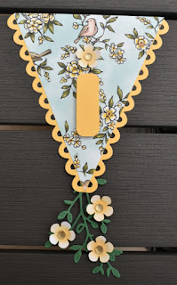 I bunting flag made using Bird Ballad DSP by Stampin Up