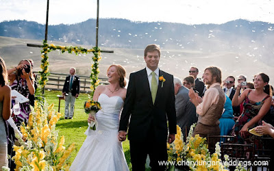 wedding photograph at the end of the ceremony in the big horn mountains wyoming