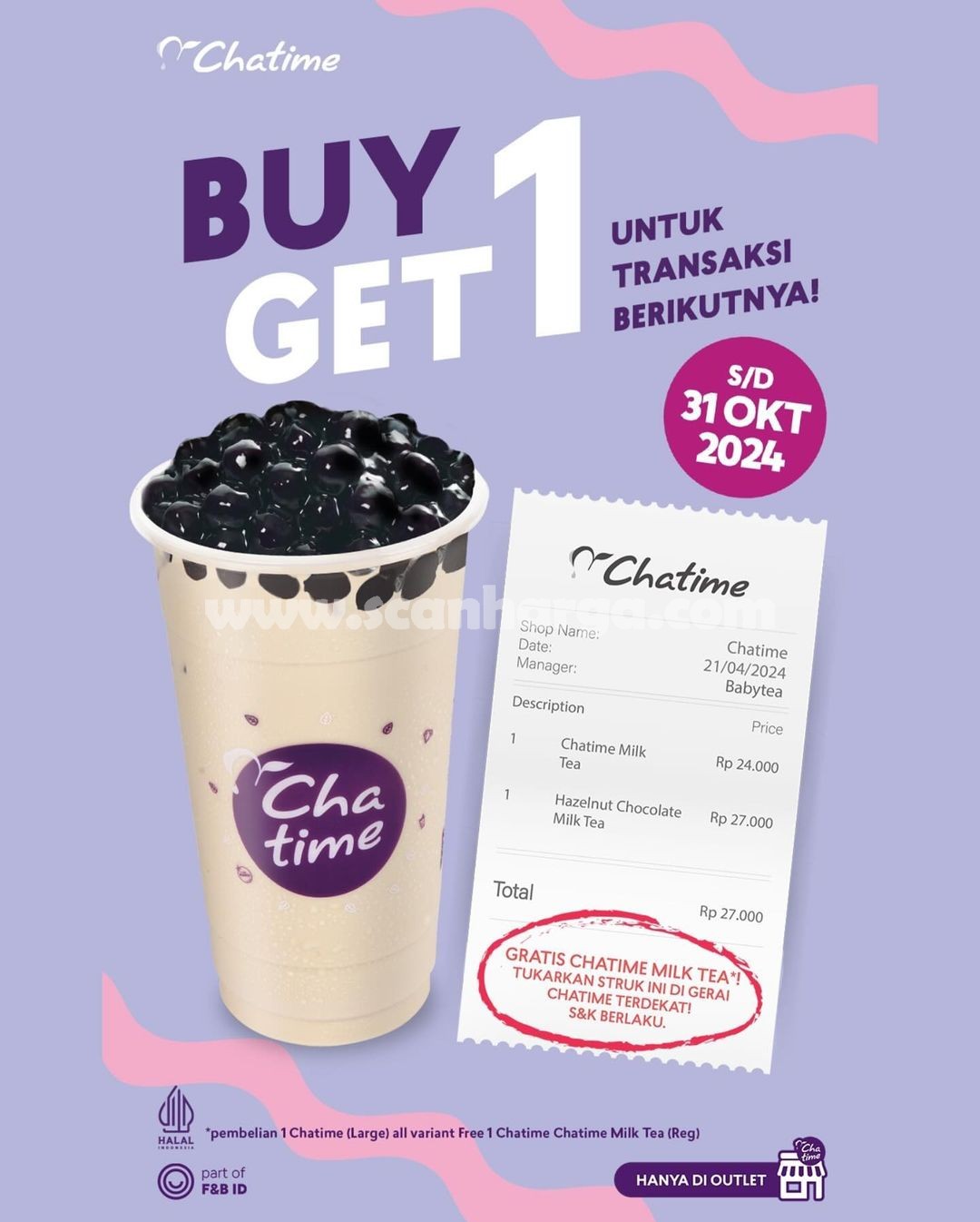 Promo Chatime Beli 1 Gratis 1 Periode 1 31 Oktober 2024 • SoPasti Com Promo Chatime Beli 1 Gratis 1 Periode 1 31 Oktober 2024 • SoPasti Com