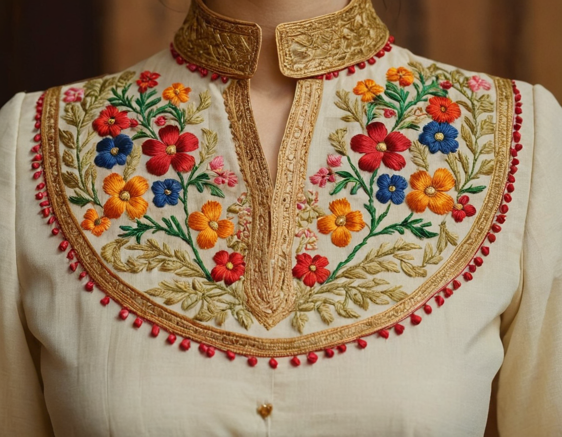Hand Embroidery Designs for Blouse Back Neck