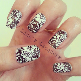 black-and-white-lace-pattern-nail-art
