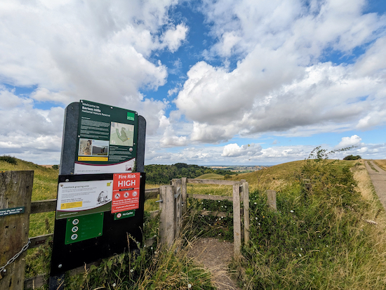 The gate leading to the Barton Hills Nature Reserve