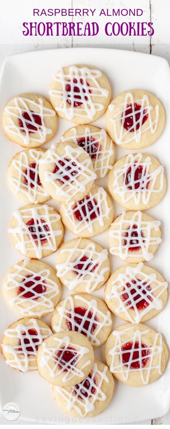 Raspberry Almond Shortbread Thumbprints