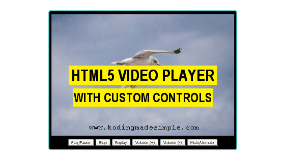 html5 video player custom controls javascript