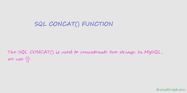 SQL CONCAT() Function - The Coding Shala