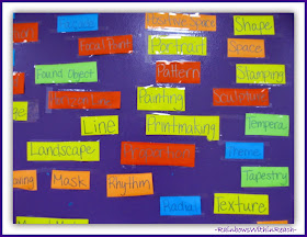 Word Wall for the Art Room: Word Wall RoundUP at RainbowsWithinReach