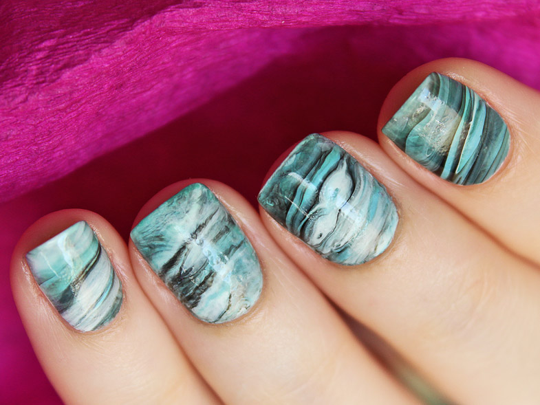 Stone marble nail art Мраморный дизайн