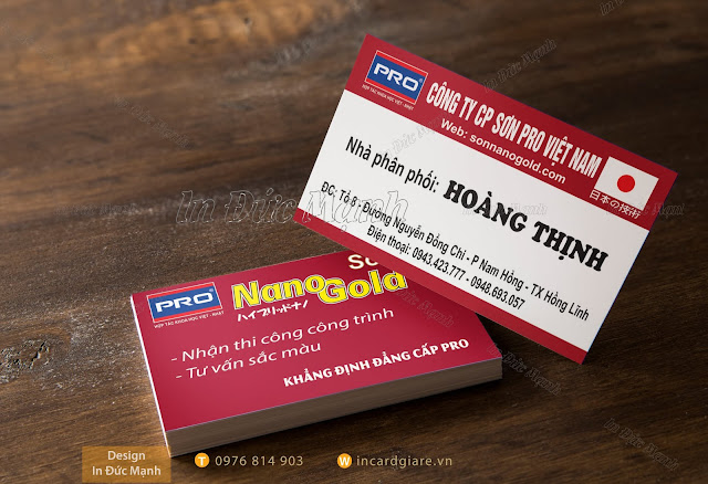 Mẫu card visit Công ty cổ phần sơn Pro Việt Nam