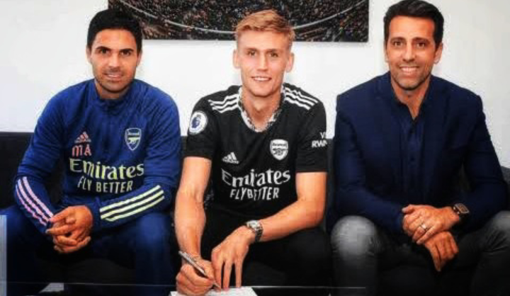 Mikel Arteta and Edu react as Arsenal complete Alex Runarsson transfer