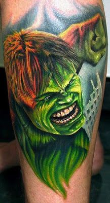 hulk tattoo,cartoon tattoo